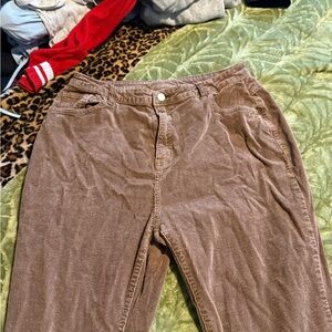 Casual Brown Corduroy Trousers